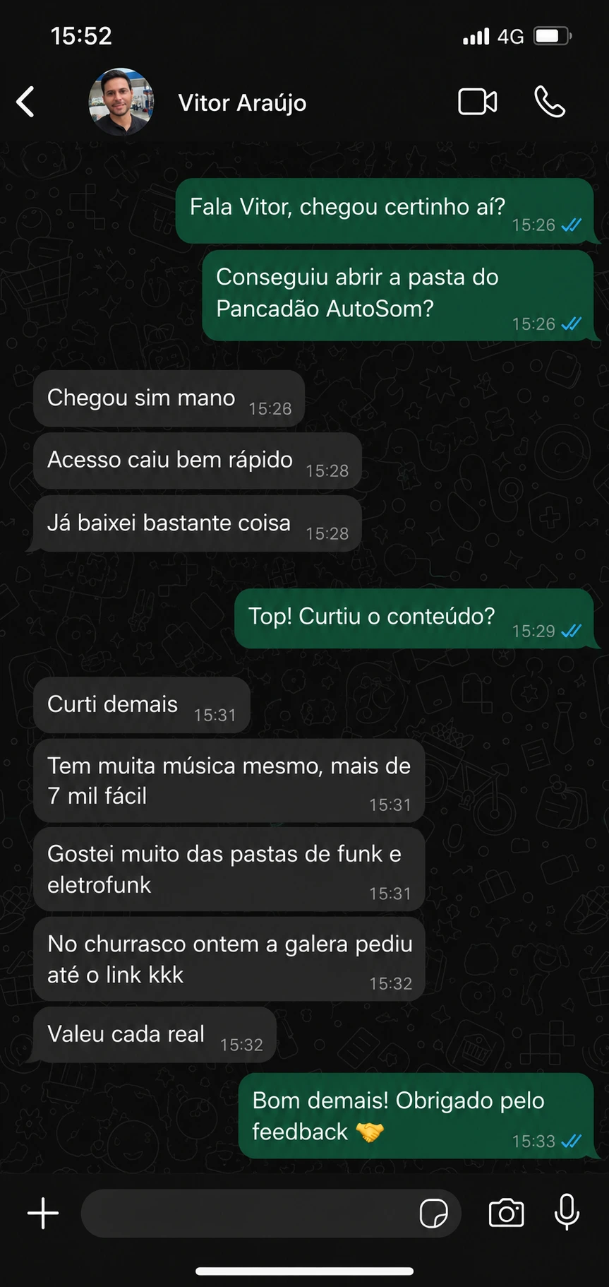 Depoimento WhatsApp — Vitor Araújo