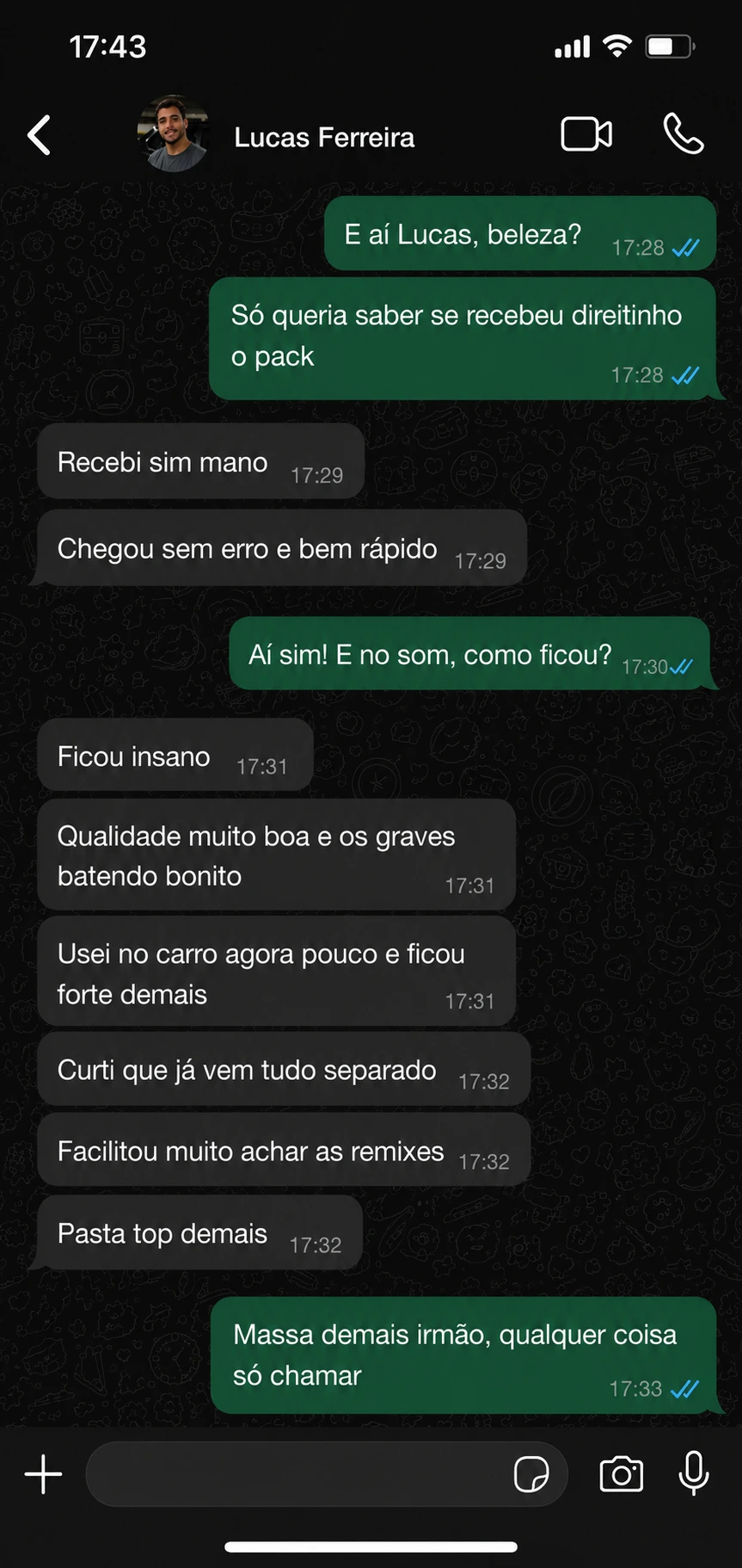Depoimento WhatsApp — Lucas Ferreira
